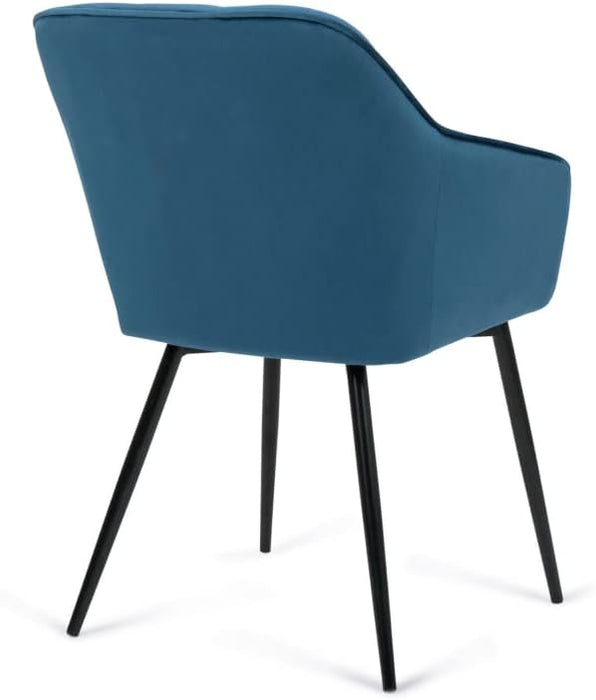 Lot of 2 MADDY Blue Velvet Dining chairs