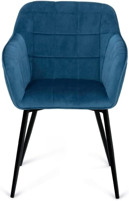 Lot of 2 MADDY Blue Velvet Dining chairs