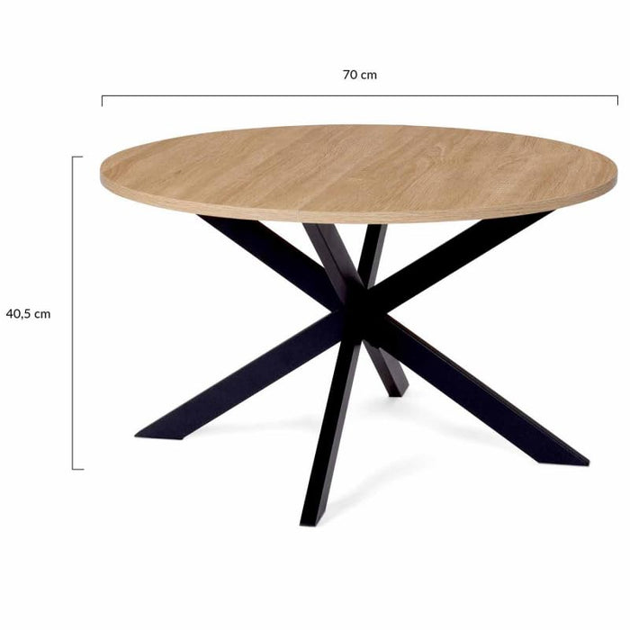 Wooden top coffee table with black feet 70cms x 40.5cms