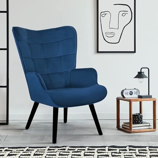 Velvet Armchair with Armrest