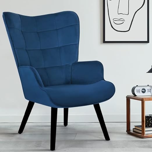 Velvet Armchair with Armrest