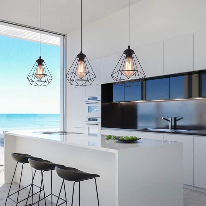 Lot of 3 Industrial Pendant Lights Retro Chandelier Ceiling Light Vintage