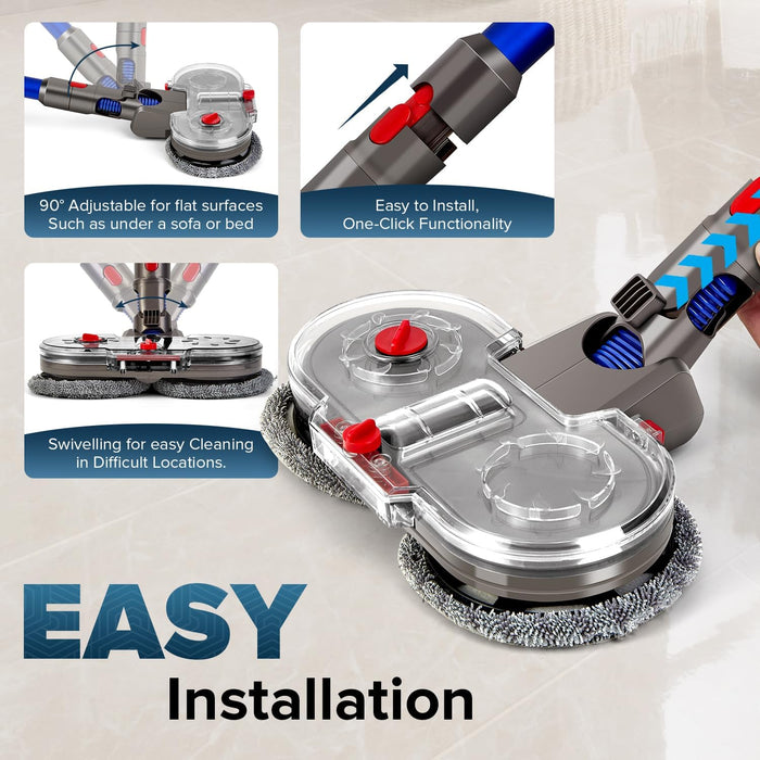 🧼 Electric Mop Head for Dyson V7 V8 V10 V11 V15 – With Removable Water Tank & 6 Washable Pads