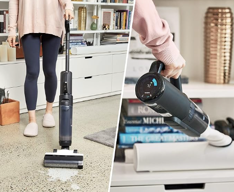 Tineco Floor One S5 Smart Cordless Wet & Dry Vacuum Cleaner & Mop Combo, Perfect for Sticky Dirt & Pet Hair, Lightweight, Ultra-Quiet, Smart Display