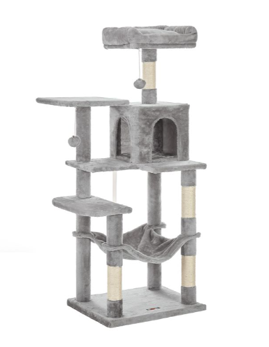 cat tree with hammock grey