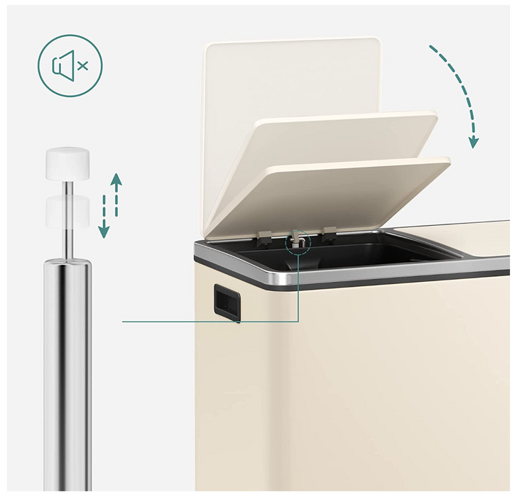 ♻️ 60L Double Recycle Pedal Bin – Stainless Steel Dual Compartment