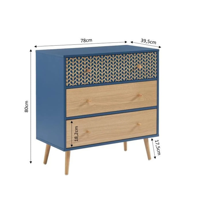 Sara Scandinavian chest of 3 drawers