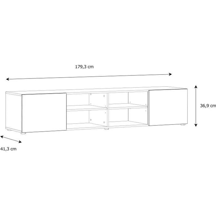 Livi Sleek design TV unit - 2 shelves and compartments