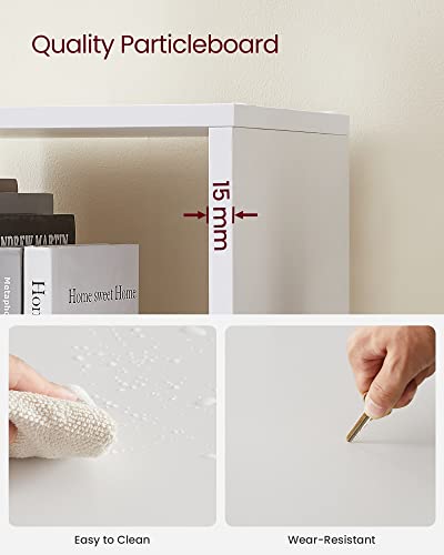 VASAGLE 10-Cube Bookcase, Bookshelf with Open Compartments, Storage Organiser for Decorations, Photos, Plants, in the Living Room, Bedroom, Home Office