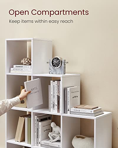 VASAGLE 10-Cube Bookcase, Bookshelf with Open Compartments, Storage Organiser for Decorations, Photos, Plants, in the Living Room, Bedroom, Home Office