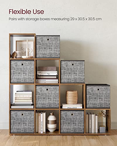 VASAGLE 10-Cube Bookcase, Bookshelf with Open Compartments, Storage Organiser for Decorations, Photos, Plants, in the Living Room, Bedroom, Home Office