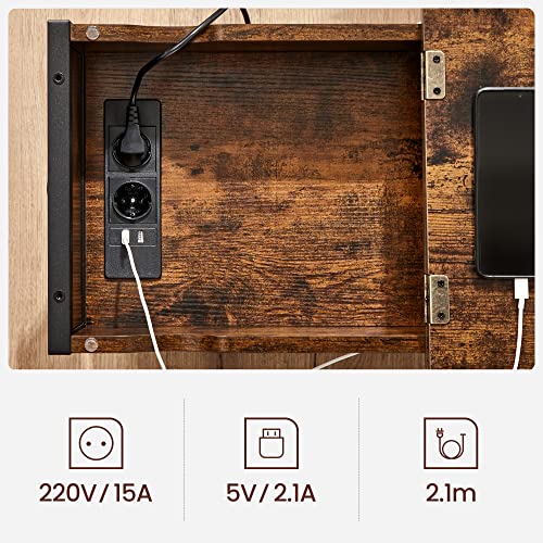 MDM Side Table with Power Outlet