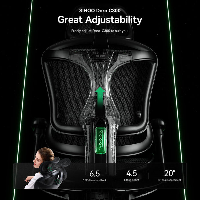 SIHOO Doro C300 Ergonomic Office Chair with Ultra Soft 3D Armrests