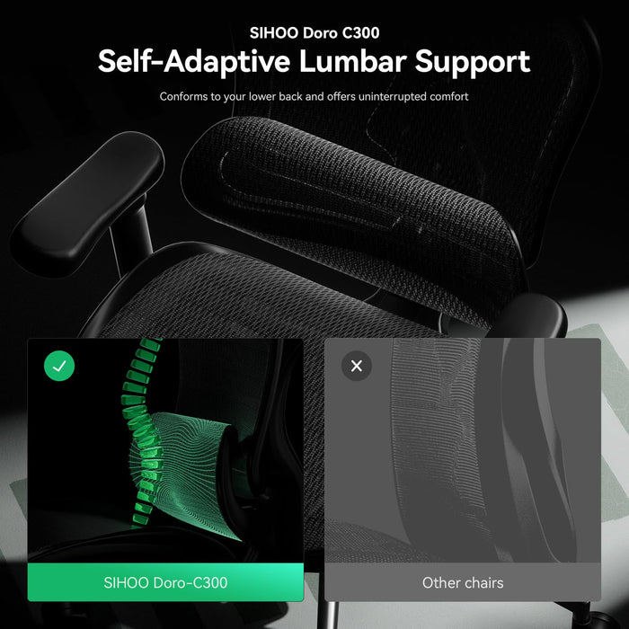 SIHOO Doro C300 Ergonomic Office Chair with Ultra Soft 3D Armrests