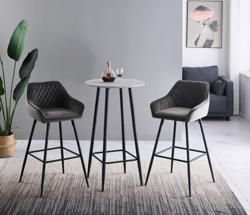 bar stools grey in use