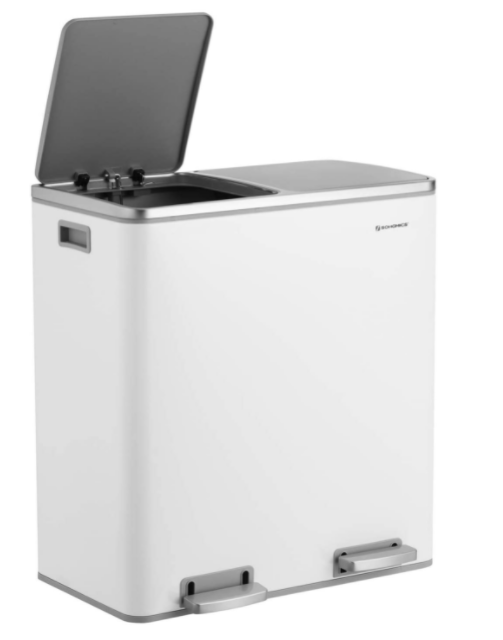 ♻️ 60L Double Recycle Pedal Bin – Stainless Steel Dual Compartment