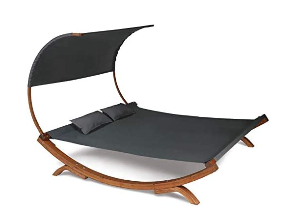 Wooden Garden Bed with Canvas and Canopy