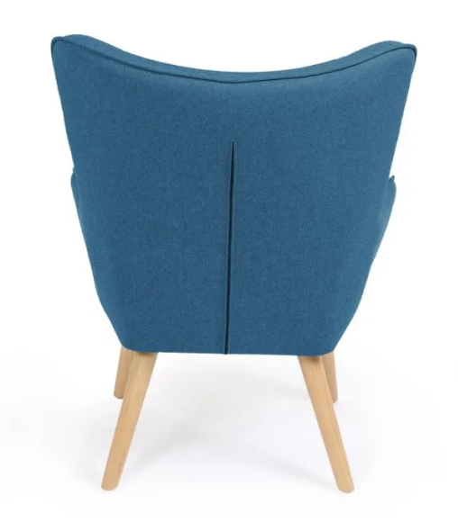 CANDY Scandinavian heather fabric armchair with wooden feet