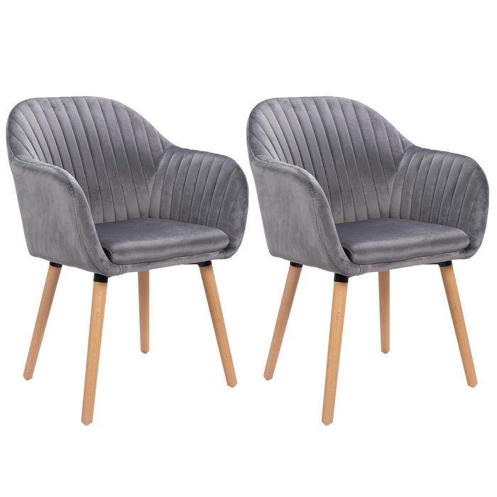 Emily Set of 2 Dining Chairs Dark Grey Dining Chairs boutique-discount-malta.myshopify.com My Discount Malta