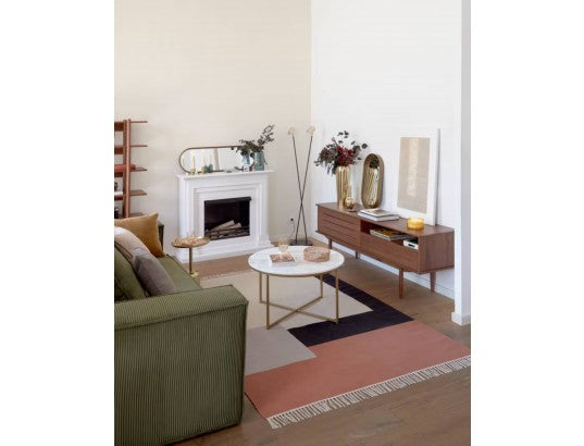 block colours rug with fringe