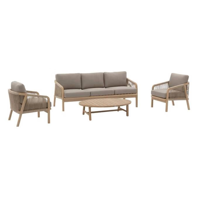 PAPEETE 5-Seater Outdoor Garden Lounge Set with Acacia Coffee Table