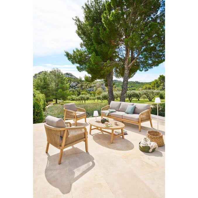 PAPEETE 5-Seater Outdoor Garden Lounge Set with Acacia Coffee Table