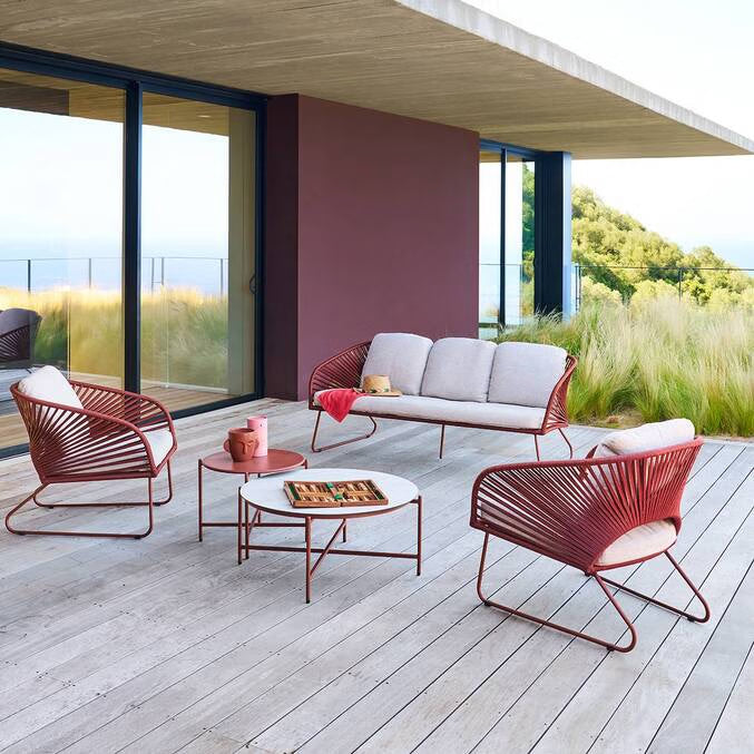BILATO 5-Seater Outdoor Garden Lounge Set with Nesting Coffee Tables