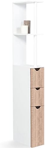 MDM 3-Door Shelf Toilet Cabinet Beech Color Space-saving for Toilets