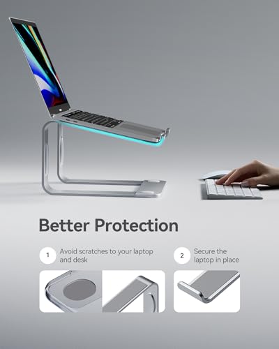 Laptop Stand Ergonomic Desk Riser, Compatible with Most 10-15.6 Inch Laptops