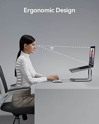 Laptop Stand Ergonomic Desk Riser, Compatible with Most 10-15.6 Inch Laptops