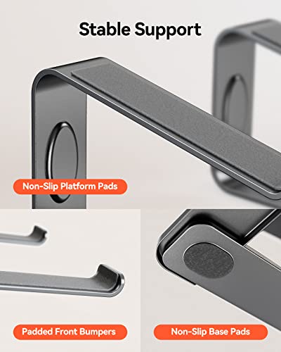 Laptop Stand Ergonomic Desk Riser, Compatible with Most 10-15.6 Inch Laptops