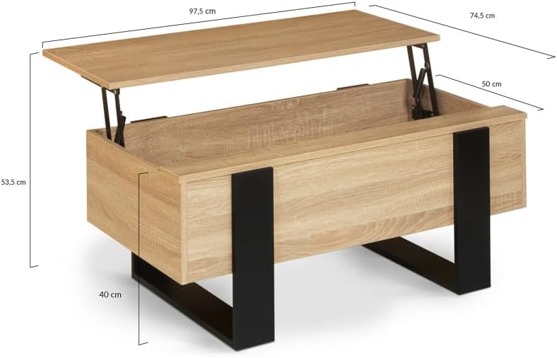 Anchor Coffee Table - Wood and Black Lift Top Coffee Table