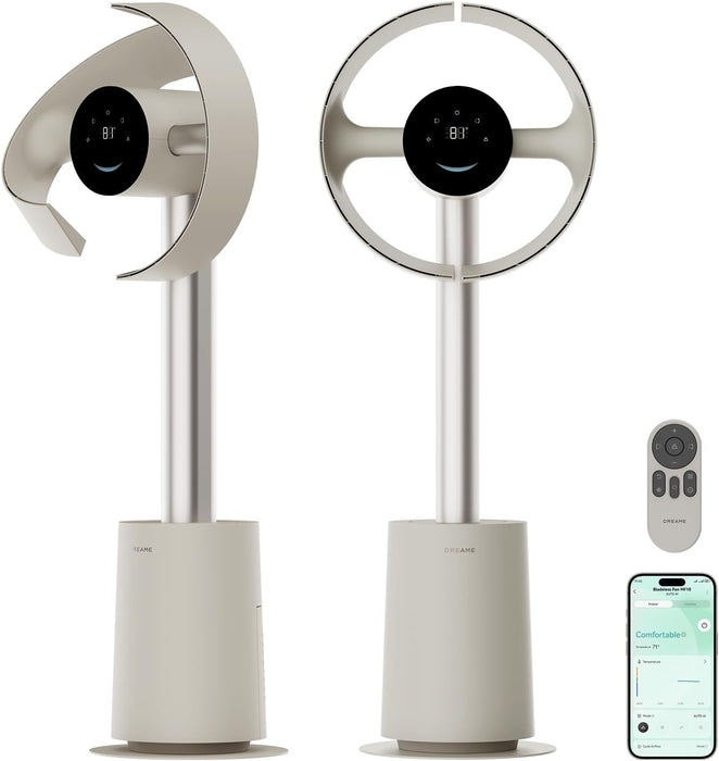 Dreame Bladeless Tower Fan – Smart Standing Fan with 270° Spatial Airflow & Temperature-Adaptive Cooling