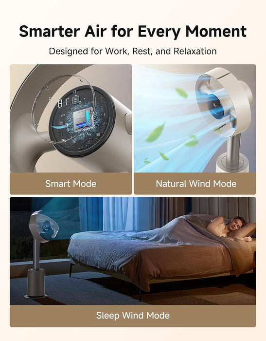 Dreame Bladeless Tower Fan – Smart Standing Fan with 270° Spatial Airflow & Temperature-Adaptive Cooling