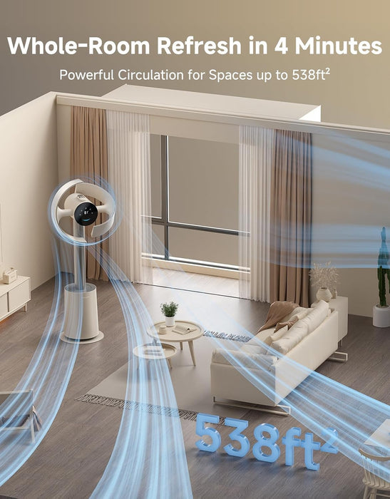 Dreame Bladeless Tower Fan – Smart Standing Fan with 270° Spatial Airflow & Temperature-Adaptive Cooling