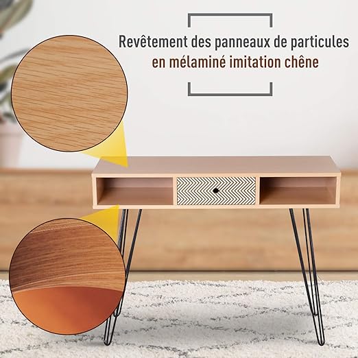 Scandinavian Desk with oak decor