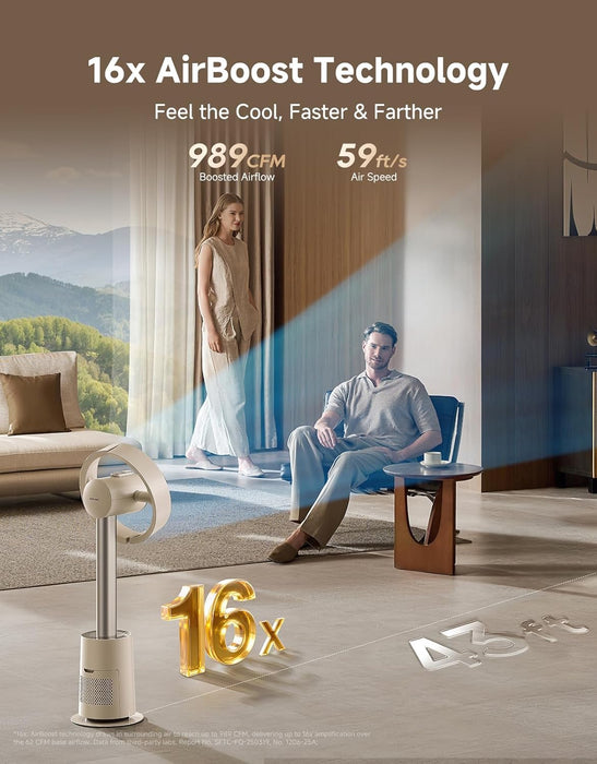 Dreame Bladeless Tower Fan – Smart Standing Fan with 270° Spatial Airflow & Temperature-Adaptive Cooling