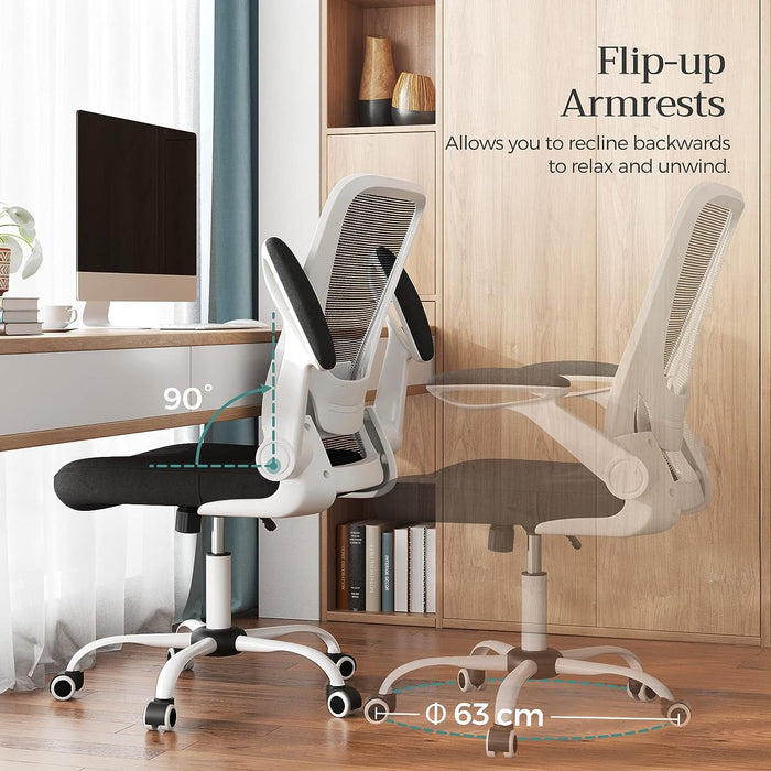 MDM Ergonomic Canvas Office Chair, Armchair, Padded Lumbar Support, Rocking Mechanism