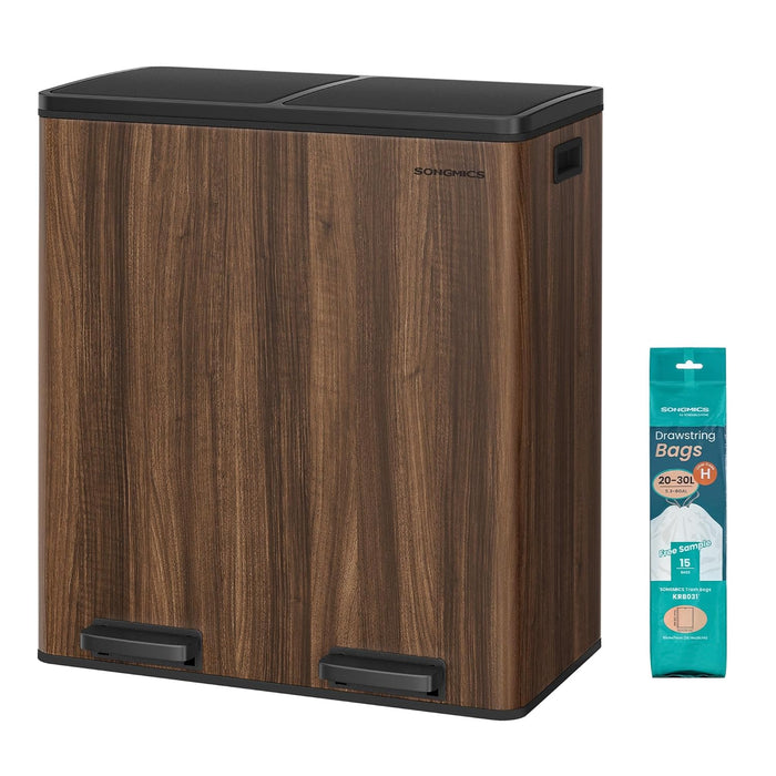 ♻️ 60L Double Recycle Pedal Bin – Stainless Steel Dual Compartment
