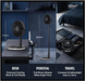 Black Rechargable Fan with light travel desk pedestal