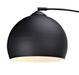 A modern dome-shaped pendant light with a matte black finish and a warm glowing interior, shown against a solid white background.