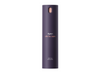 A tall, cylindrical Dyson Chi To Ion hair styling spray bottle in a dark purple color, shown against a plain white background.