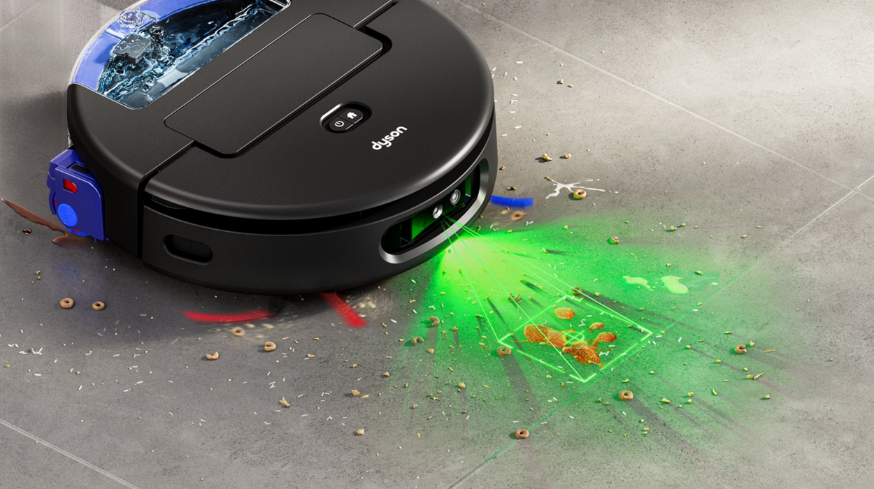 Dyson AI Spot + scrub Robot Vacuum cleaner solve spills