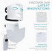 White LED face mask with accessories on a white background, featuring text about innovations.