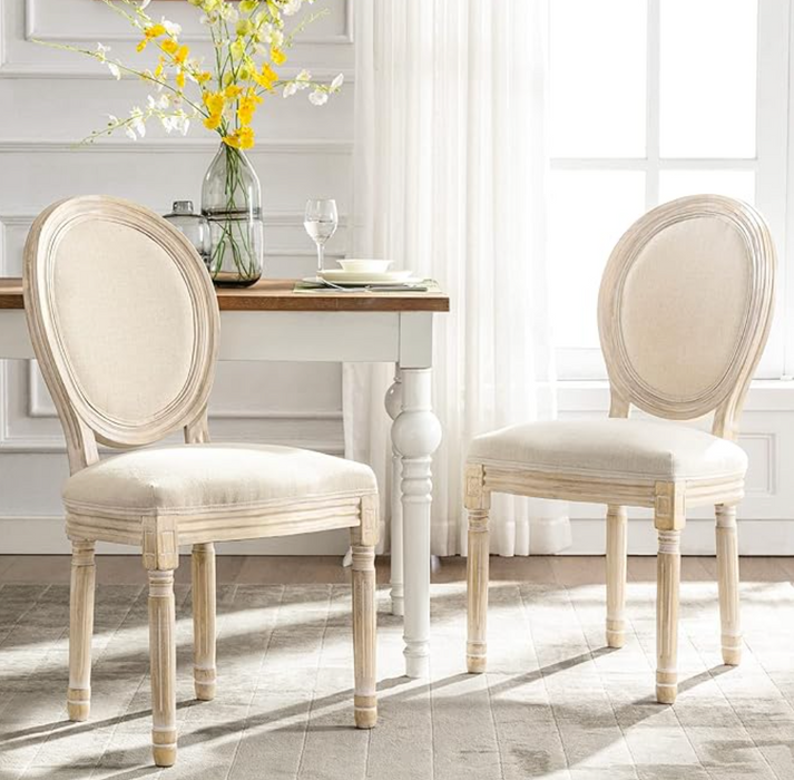 Elegant Set of 2 Louis XVI Style Medallion Chairs