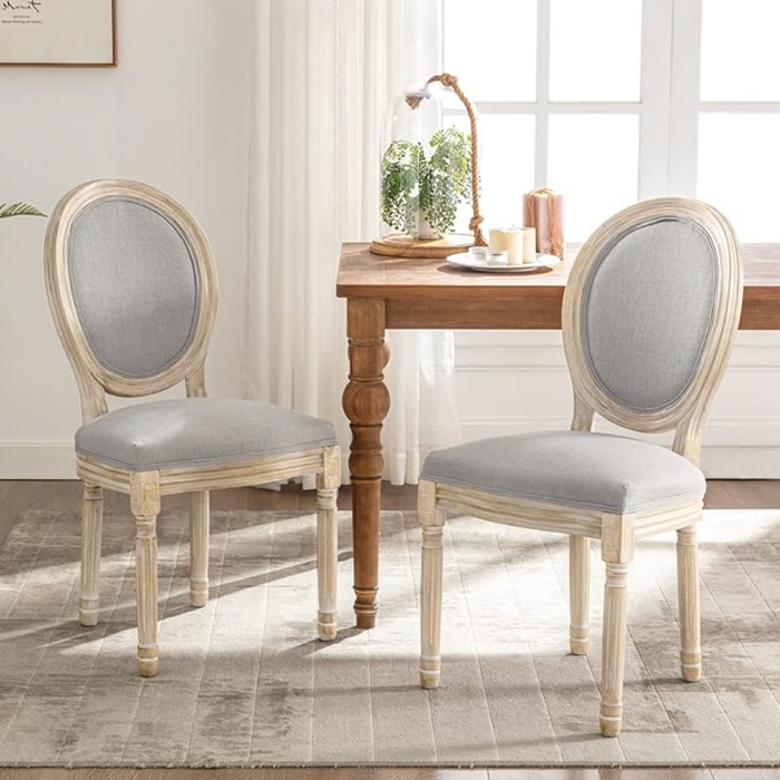 Elegant Set of 2 Louis XVI Style Medallion Chairs