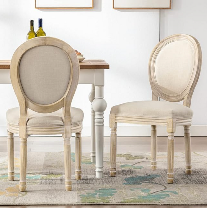 Elegant Set of 2 Louis XVI Style Medallion Chairs