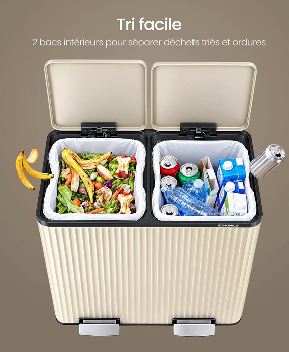 ♻️ 60L Double Recycle Pedal Bin Patia – Dual Compartment