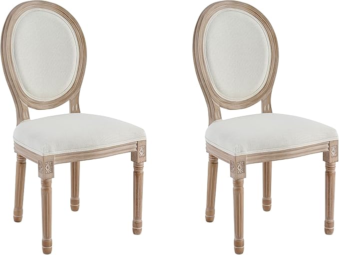 Elegant Set of 2 Louis XVI Style Medallion Chairs