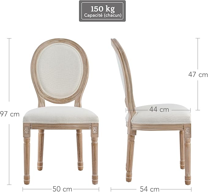 Elegant Set of 2 Louis XVI Style Medallion Chairs